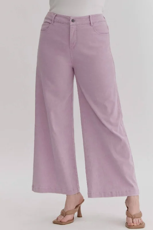 Acid Wash High Waisted Jeans In Lavender