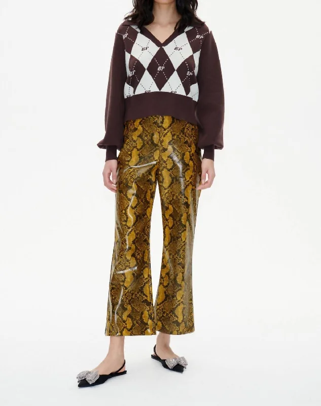 Norma Trousers In Yellow Snake