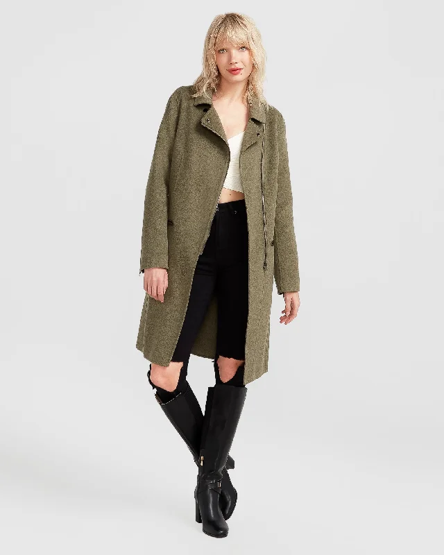 Last Chance Wool Blend Moto Coat