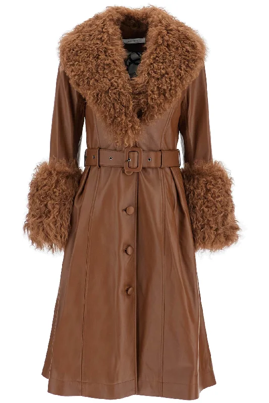 Saks Potts Women's Long Foxy Leather And Shearling Coat