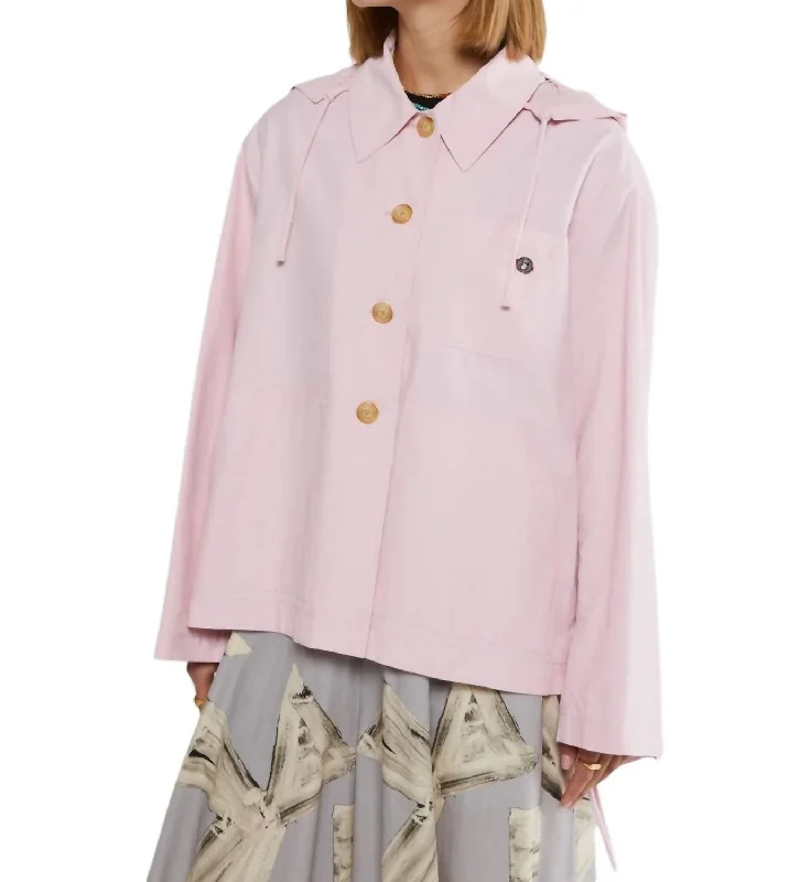 Short Raincoat In Pink