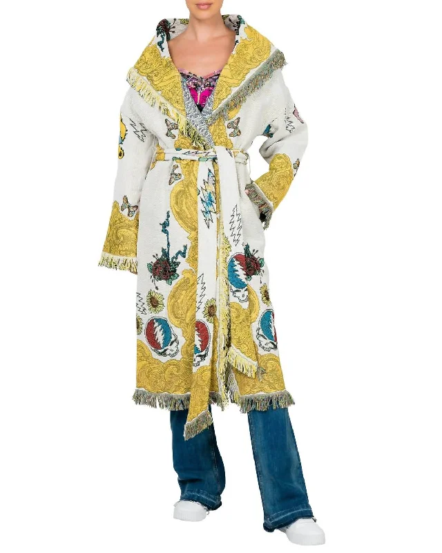 Yacht Party Blanket Coat In Yellow